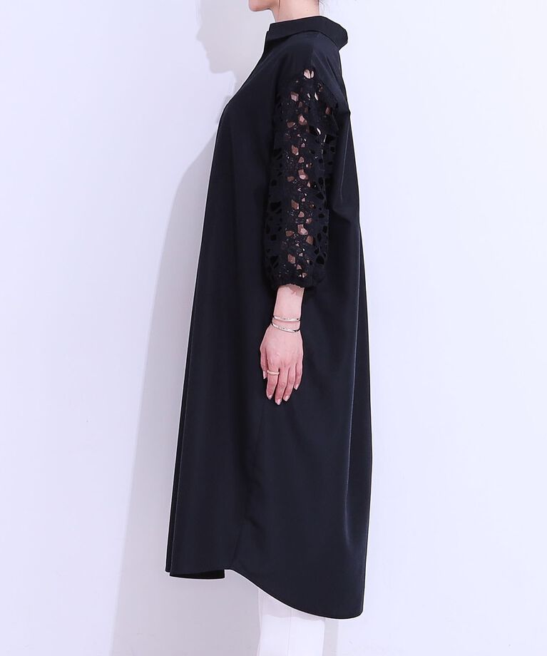 SHOO･LA･RUE「袖レースが上品なシャツワンピース」|ワンピース|