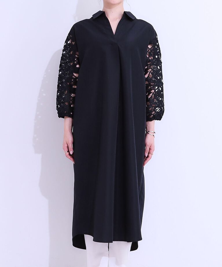 SHOO･LA･RUE「袖レースが上品なシャツワンピース」|ワンピース|