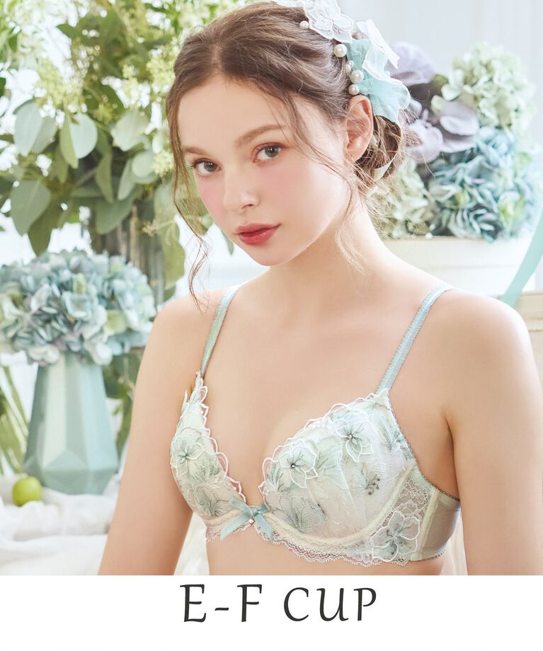 Risa Magli「ナーラ ブラジャー（E-F）＜リサマリ ミラクル谷間ブラ＞」|インナー|ミントグリーン(02