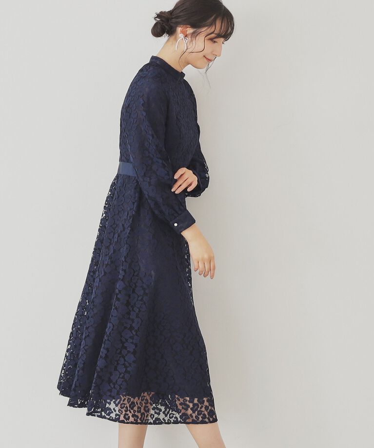 SunaUna「【SS～Lサイズ展開/レオパードレース】スタンドネックワンピース」|ワンピース|ﾈｲﾋﾞｰ(094)