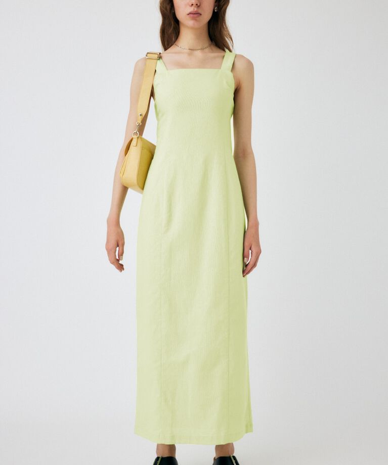 MOUSSY「LINEN COTTON MAXI キャミドレス」|ワンピース|LIME