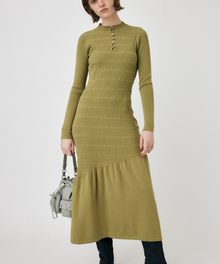 MOUSSY「FLARE HEM KNIT ドレス」|ワンピース|