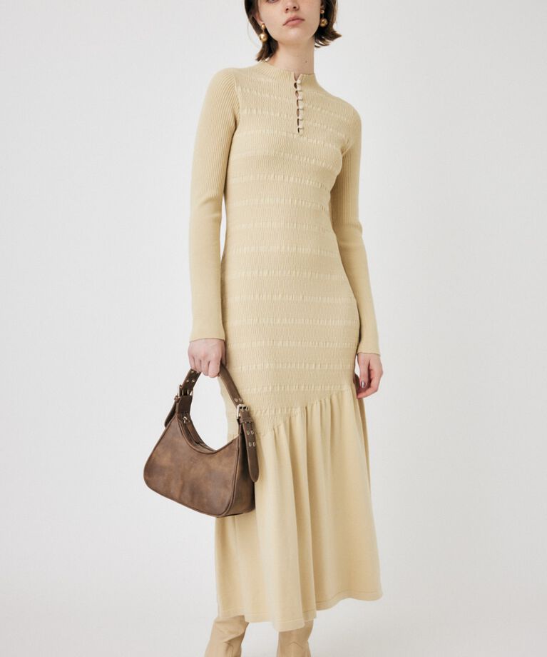MOUSSY「FLARE HEM KNIT ドレス」|ワンピース|