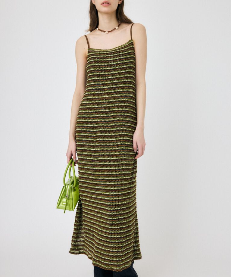MOUSSY「MIX COLOR CROCHET ワンピース」|ワンピース|GRN