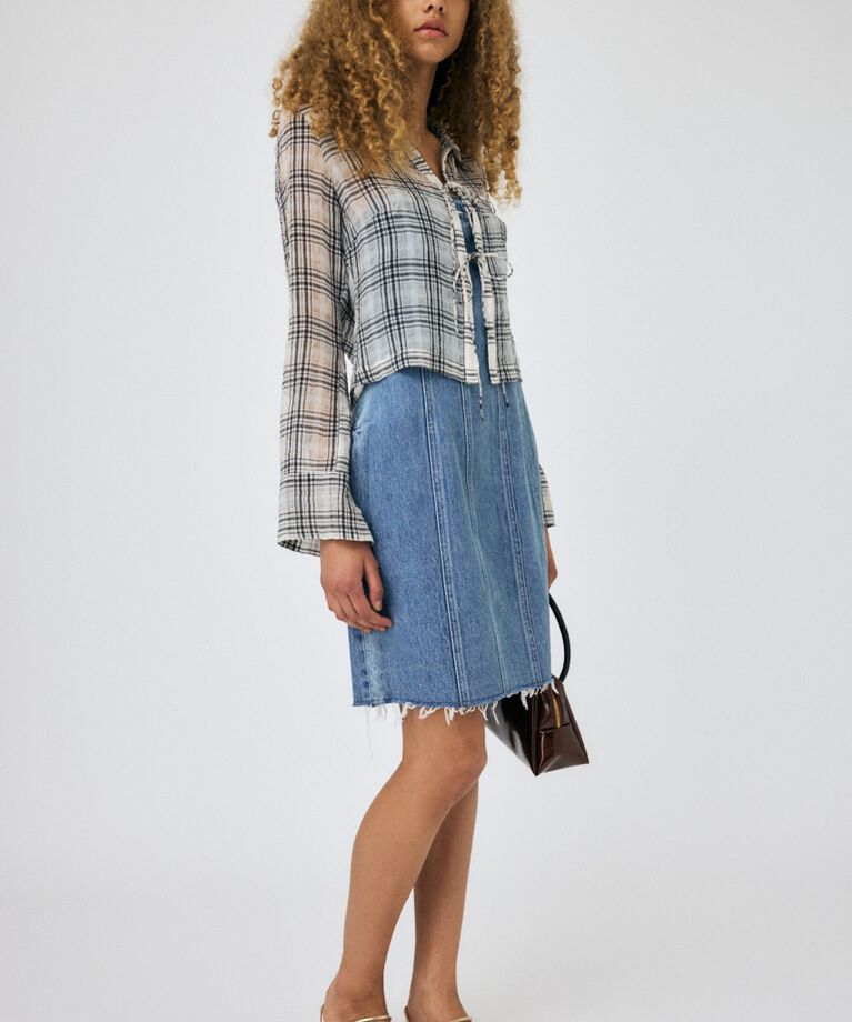 MOUSSY「FRONT TIED CHECK シャツ」|シャツ・ブラウス|