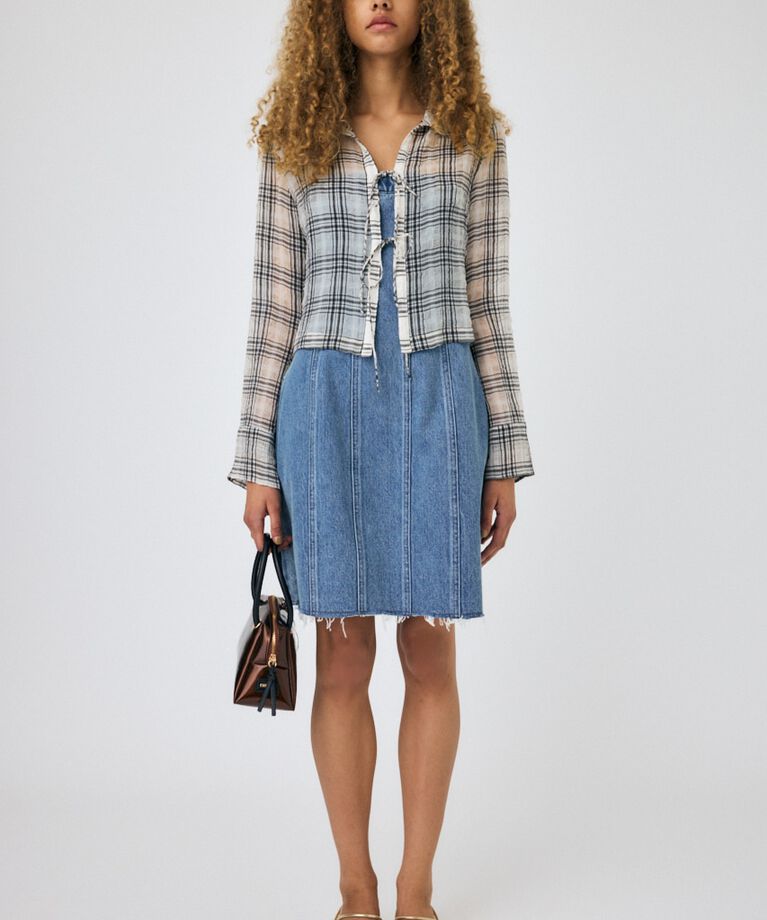 MOUSSY「FRONT TIED CHECK シャツ」|シャツ・ブラウス|