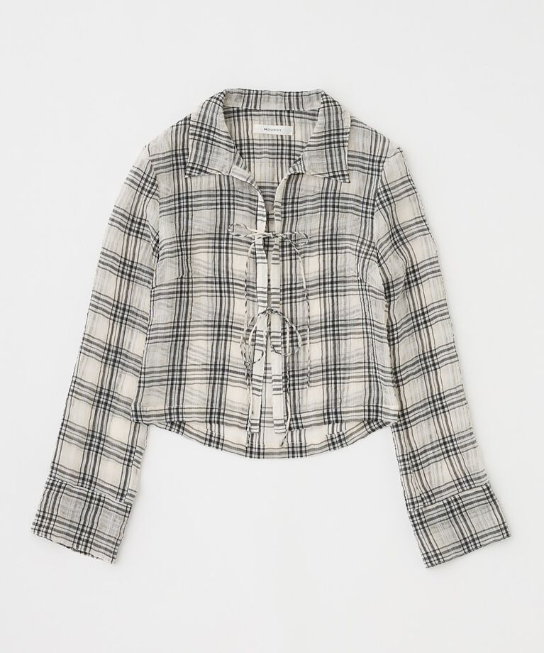 MOUSSY「FRONT TIED CHECK シャツ」|シャツ・ブラウス|