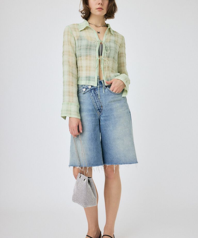 MOUSSY「FRONT TIED CHECK シャツ」|シャツ・ブラウス|