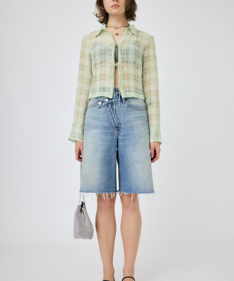MOUSSY「FRONT TIED CHECK シャツ」|シャツ・ブラウス|