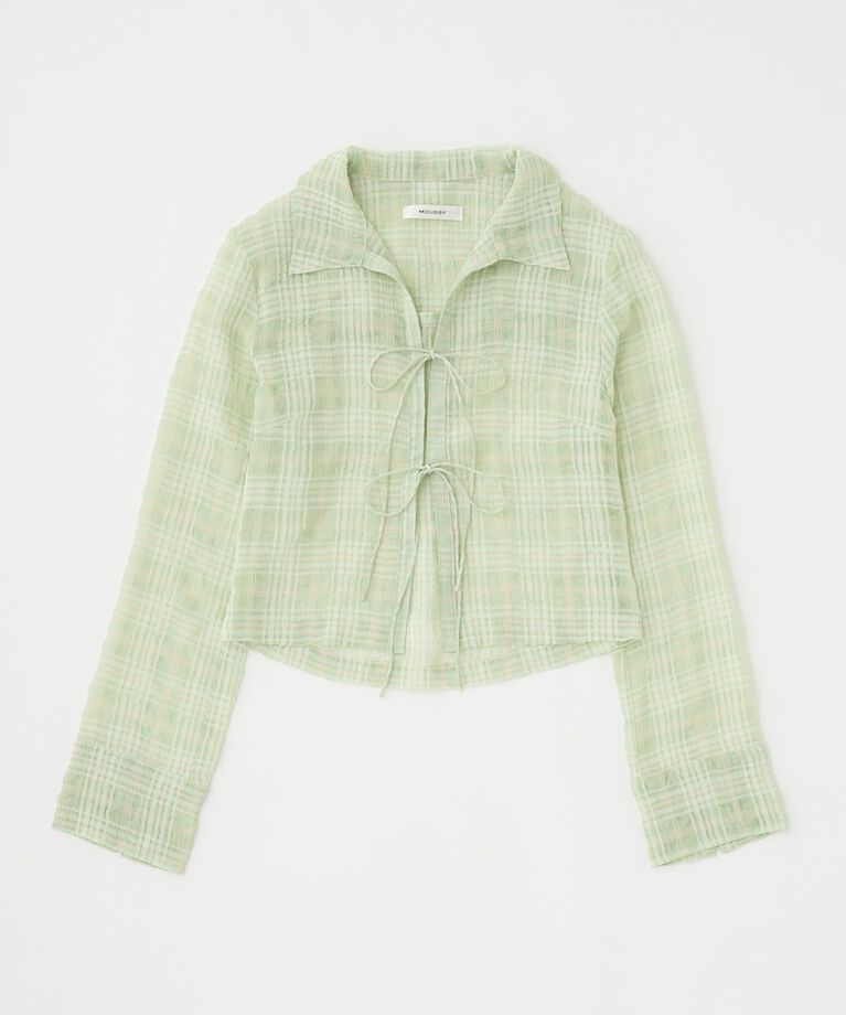 MOUSSY「FRONT TIED CHECK シャツ」|シャツ・ブラウス|