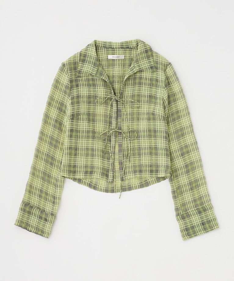 MOUSSY「FRONT TIED CHECK シャツ」|シャツ・ブラウス|