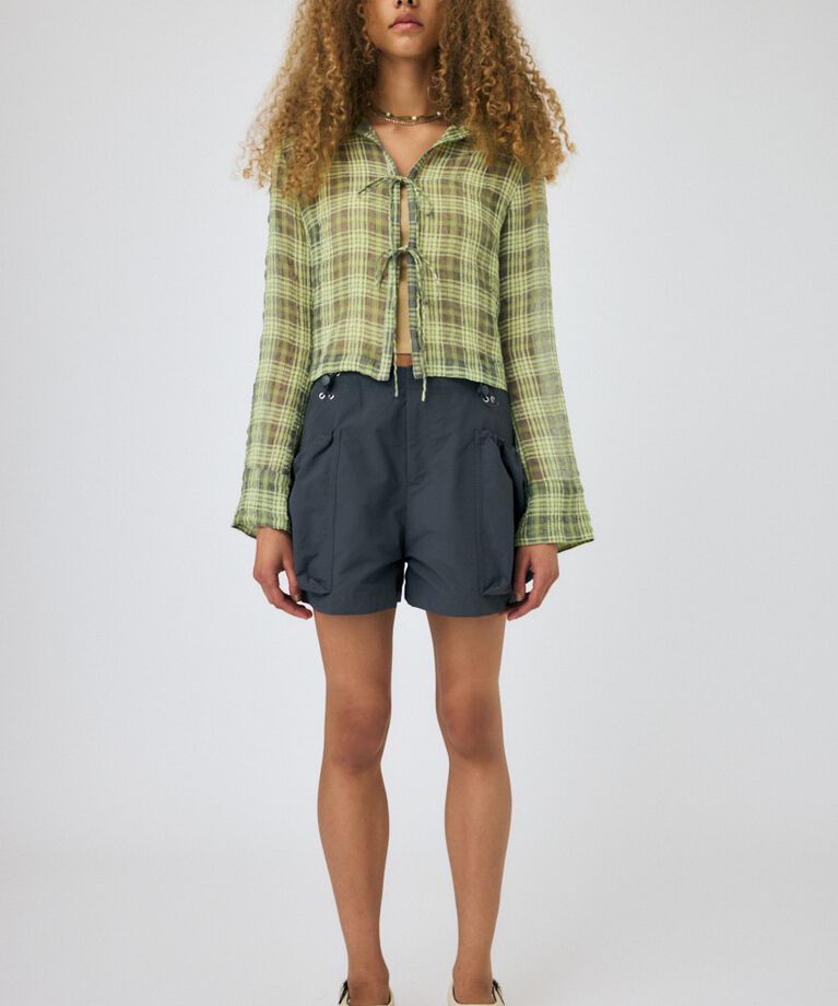 MOUSSY「FRONT TIED CHECK シャツ」|シャツ・ブラウス|