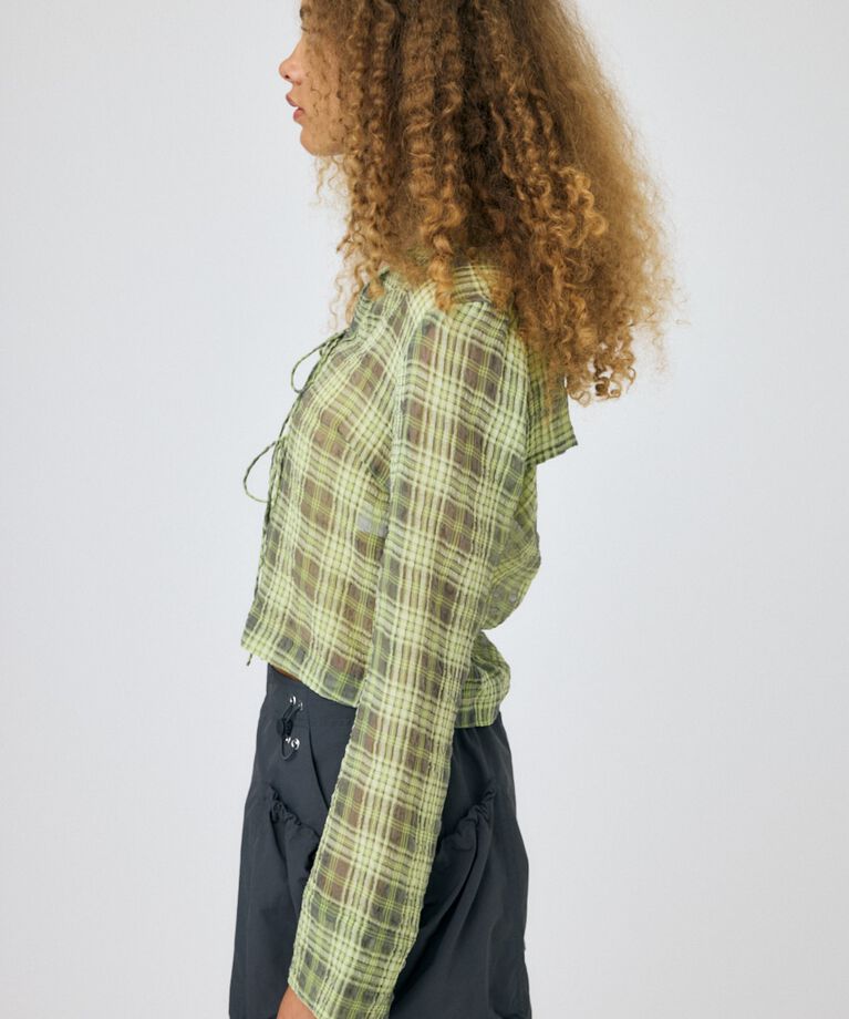 MOUSSY「FRONT TIED CHECK シャツ」|シャツ・ブラウス|