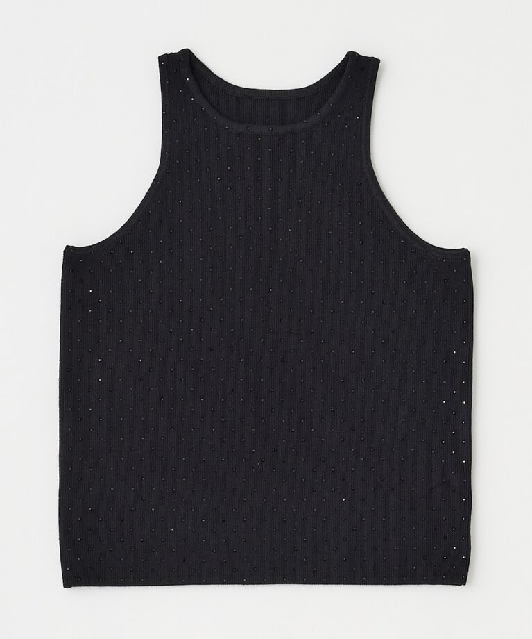 MOUSSY「RHINESTONE タンク」|タンクトップ|BLK