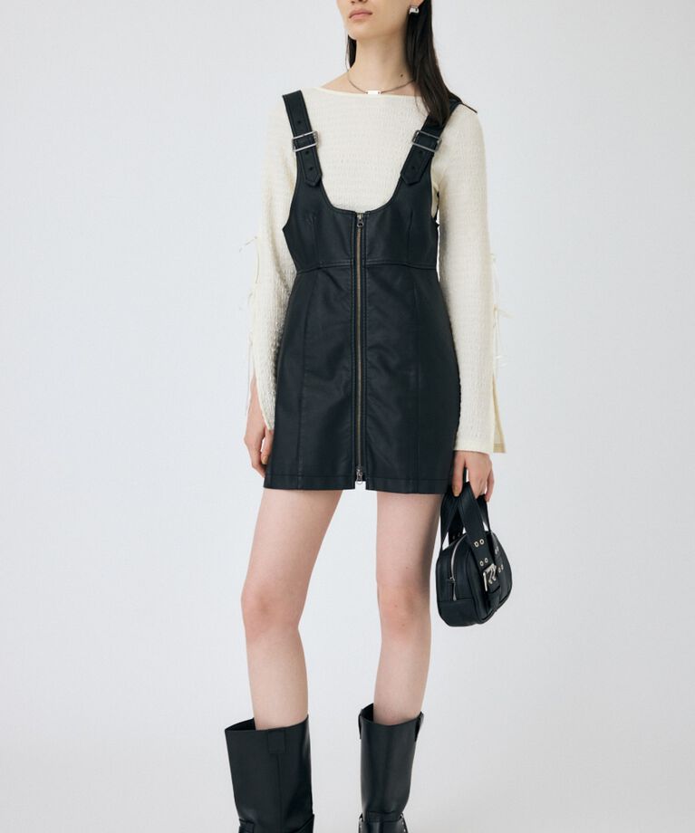 MOUSSY「FRONT ZIP ジャンパースカート」|ワンピース|