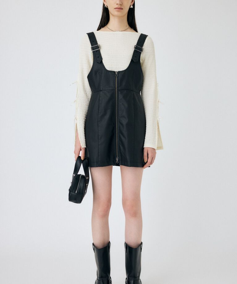 MOUSSY「FRONT ZIP ジャンパースカート」|ワンピース|