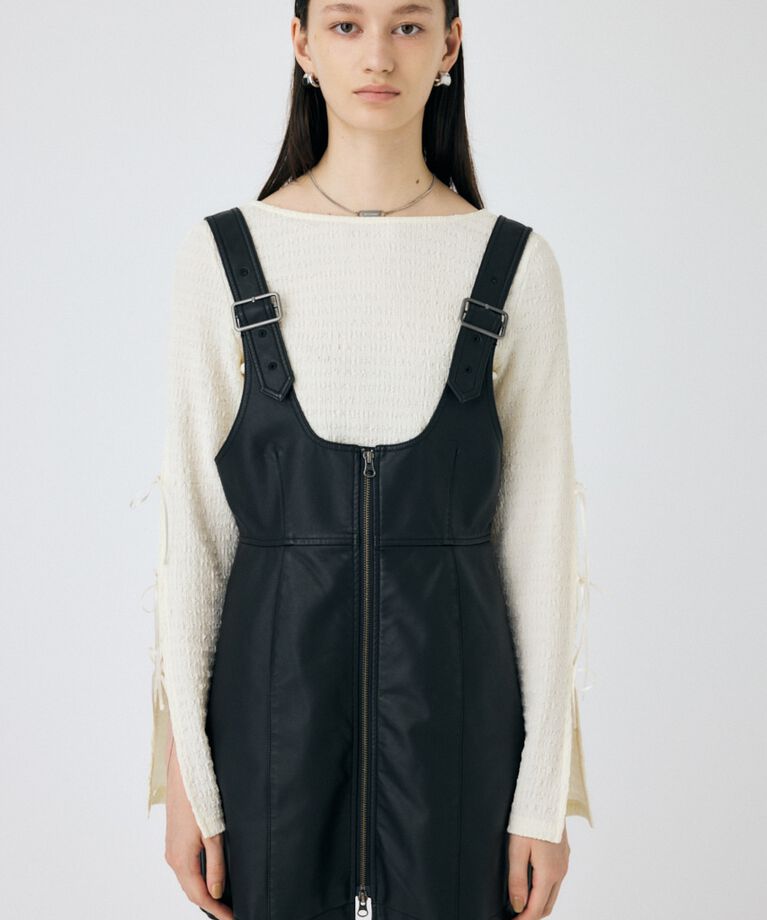 MOUSSY「FRONT ZIP ジャンパースカート」|ワンピース|