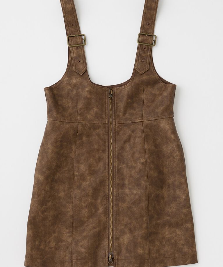MOUSSY「FRONT ZIP ジャンパースカート」|ワンピース|