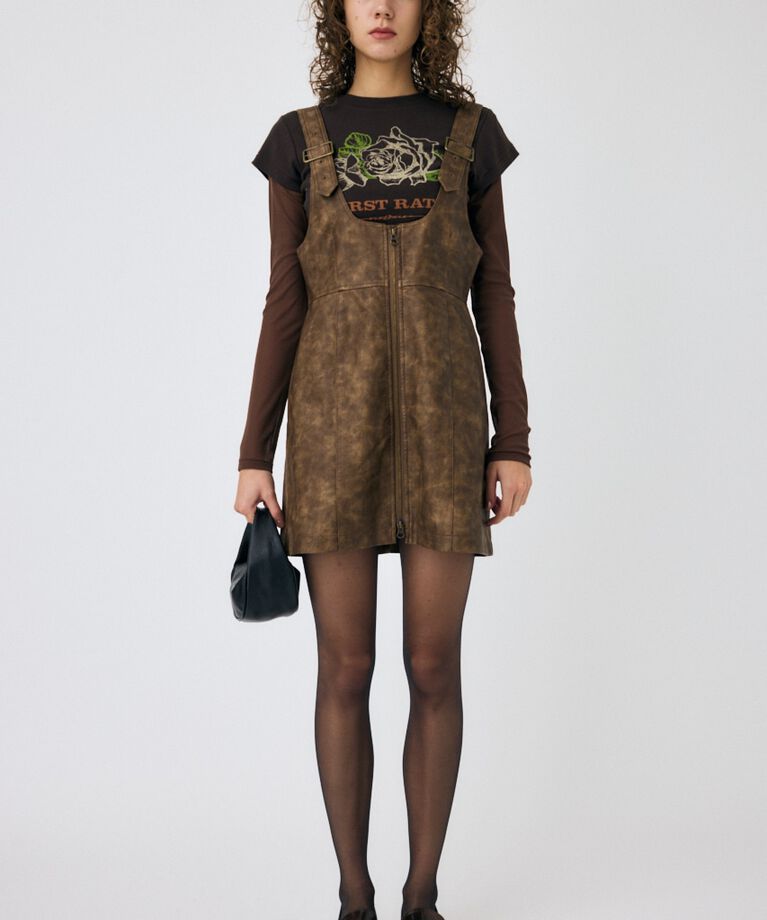 MOUSSY「FRONT ZIP ジャンパースカート」|ワンピース|
