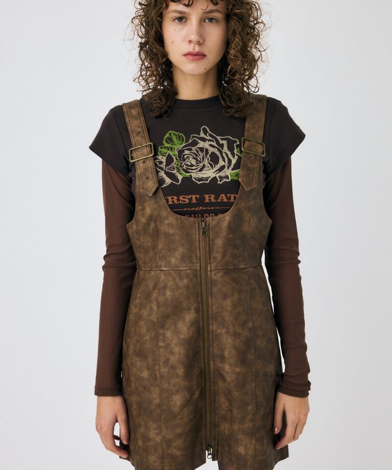 MOUSSY「FRONT ZIP ジャンパースカート」|ワンピース|