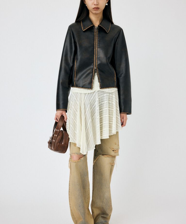 MOUSSY「ASYMMETRIC HEM LACY スカート」|スカート|O/WHT1