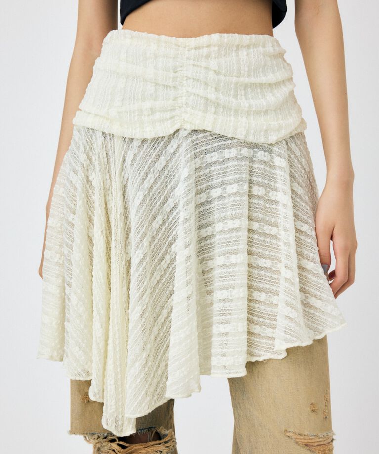 MOUSSY「ASYMMETRIC HEM LACY スカート」|スカート|