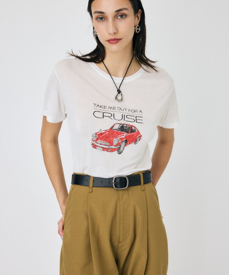 MOUSSY「DAD’S CAR Tシャツ」|Tシャツ・カットソー|WHT