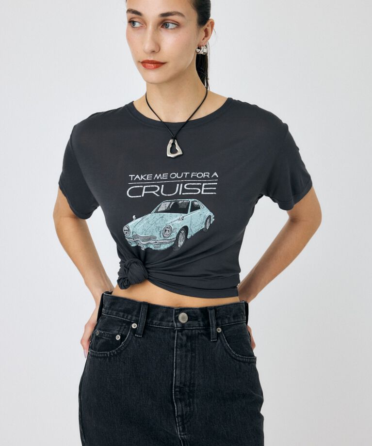 MOUSSY「DAD’S CAR Tシャツ」|Tシャツ・カットソー|L/BLK1
