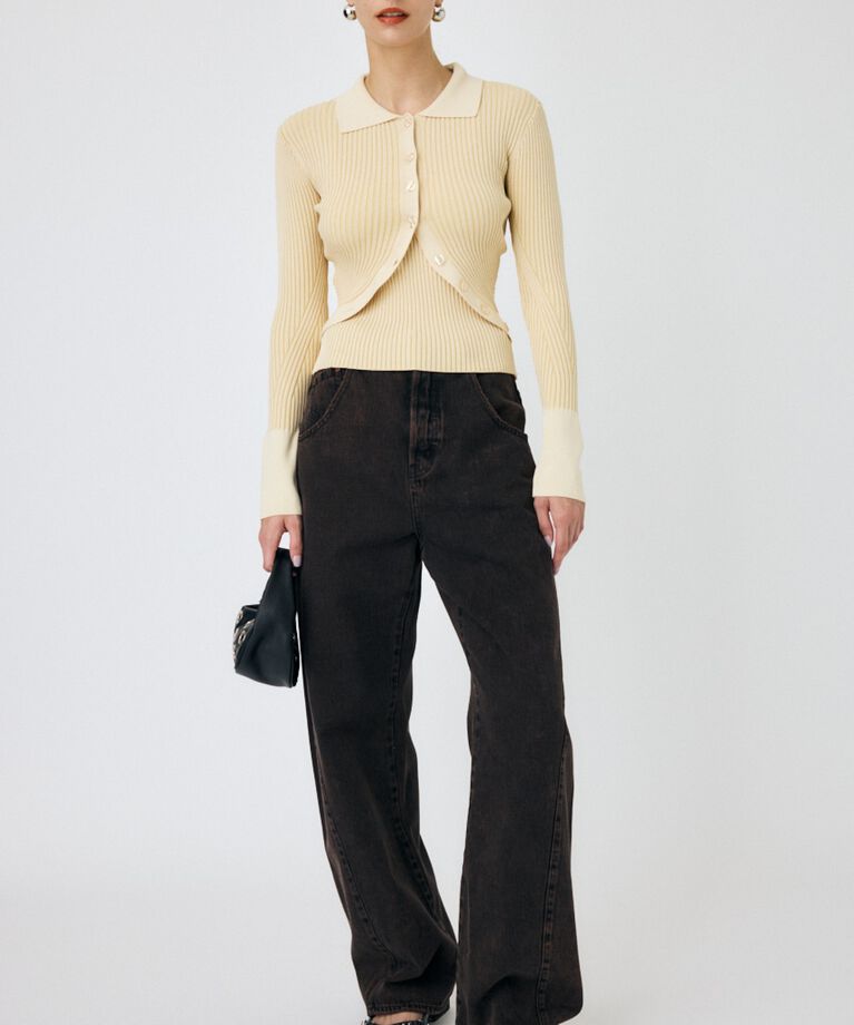 MOUSSY「RIB KNIT カーディガン&キャミ」|ニット・セーター|