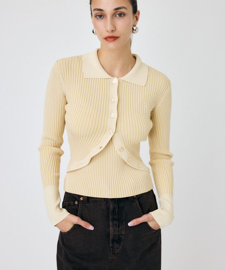 MOUSSY「RIB KNIT カーディガン&キャミ」|ニット・セーター|