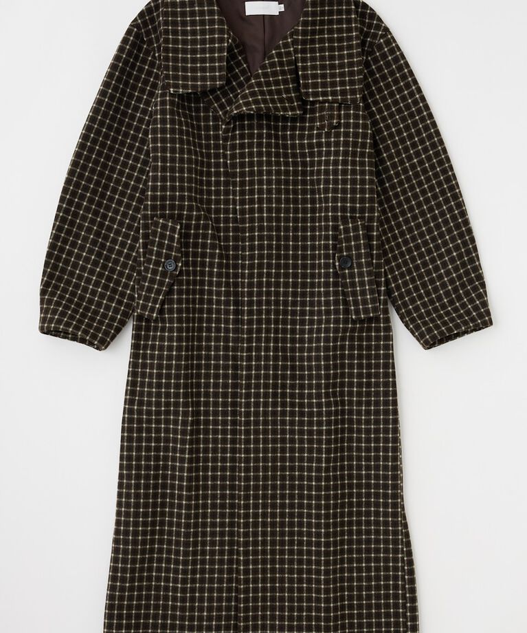 MOUSSY「STANDCOLLAR PLAID コクーンコート」|その他|