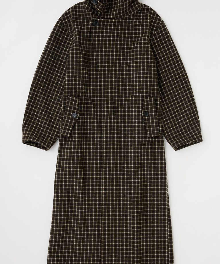 MOUSSY「STANDCOLLAR PLAID コクーンコート」|その他|