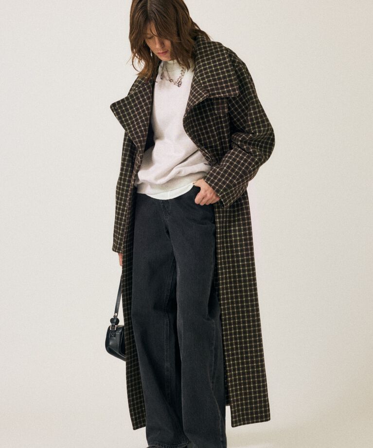 MOUSSY「STANDCOLLAR PLAID コクーンコート」|その他|