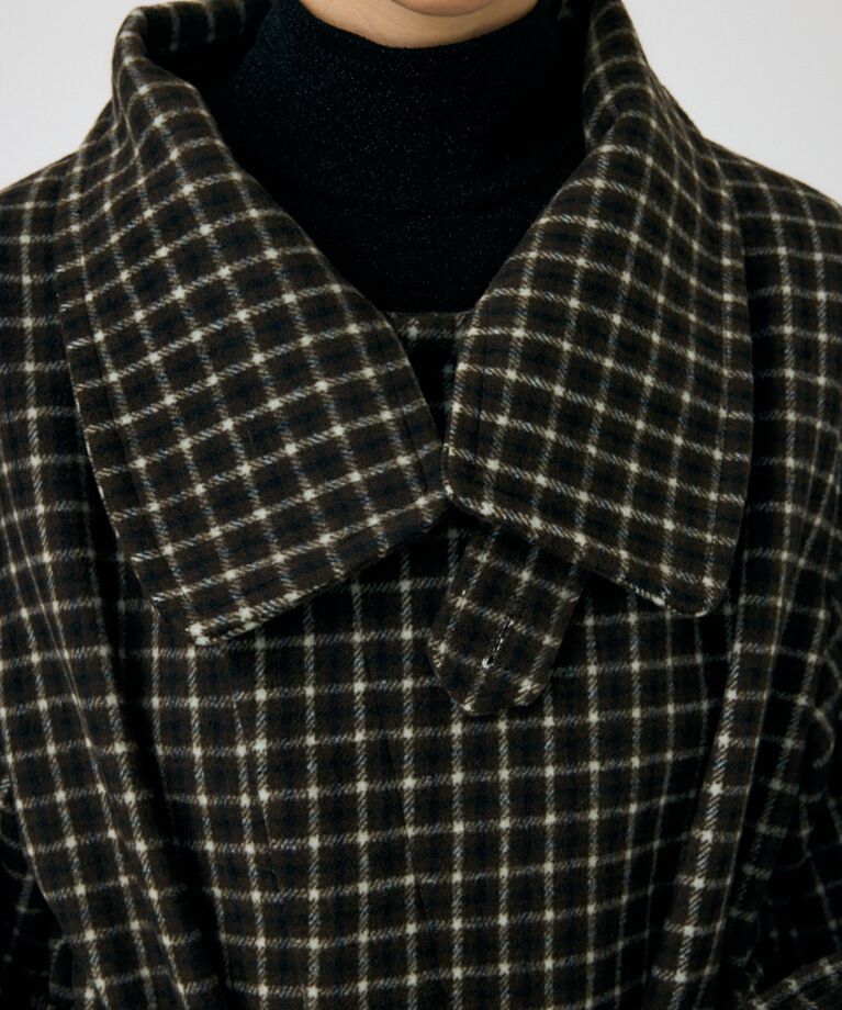 MOUSSY「STANDCOLLAR PLAID コクーンコート」|その他|