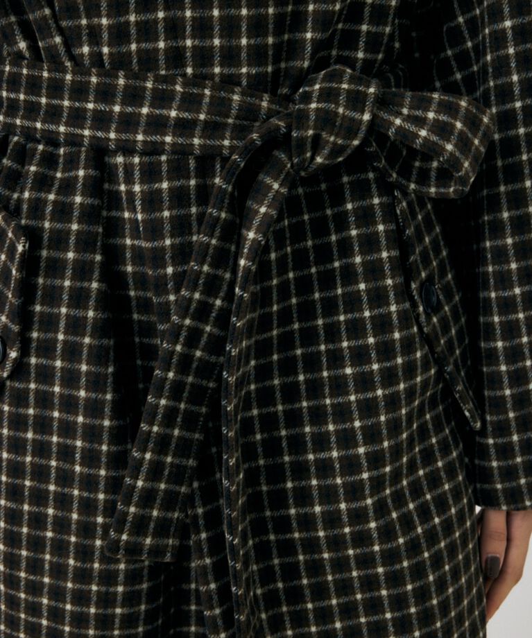 MOUSSY「STANDCOLLAR PLAID コクーンコート」|その他|