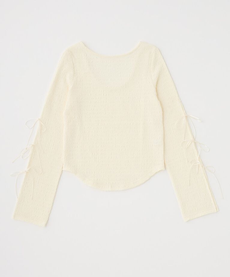 MOUSSY「SLEEVE RIBBON トップス」|Tシャツ・カットソー|