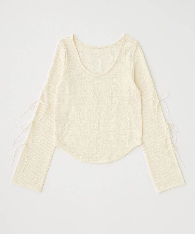 MOUSSY「SLEEVE RIBBON トップス」|Tシャツ・カットソー|