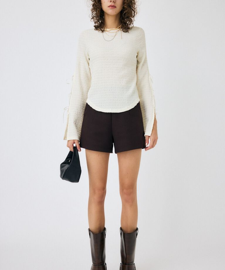 MOUSSY「SLEEVE RIBBON トップス」|Tシャツ・カットソー|