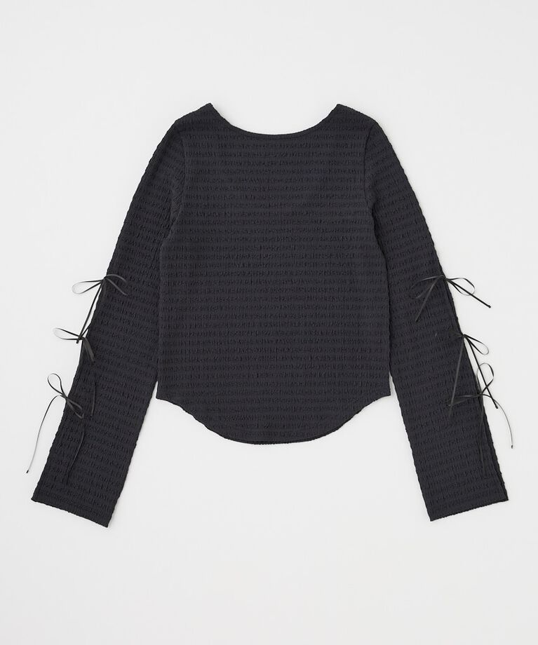 MOUSSY「SLEEVE RIBBON トップス」|Tシャツ・カットソー|