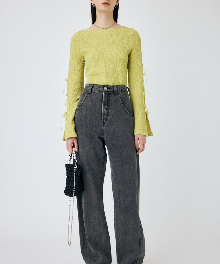 MOUSSY「SLEEVE RIBBON トップス」|Tシャツ・カットソー|