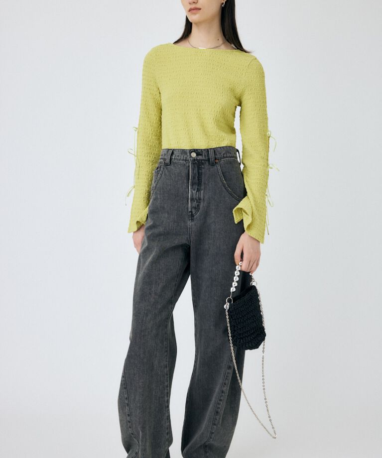 MOUSSY「SLEEVE RIBBON トップス」|Tシャツ・カットソー|