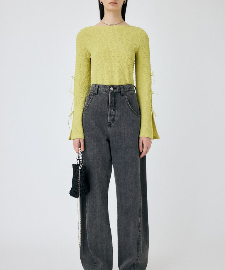 MOUSSY「SLEEVE RIBBON トップス」|Tシャツ・カットソー|