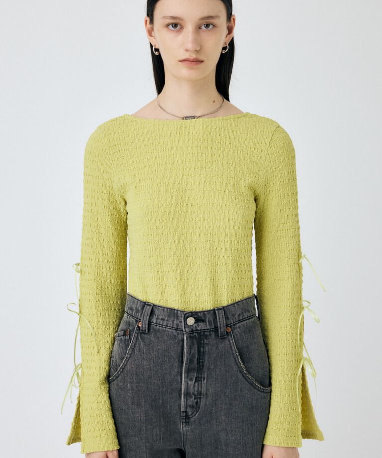 MOUSSY「SLEEVE RIBBON トップス」|Tシャツ・カットソー|