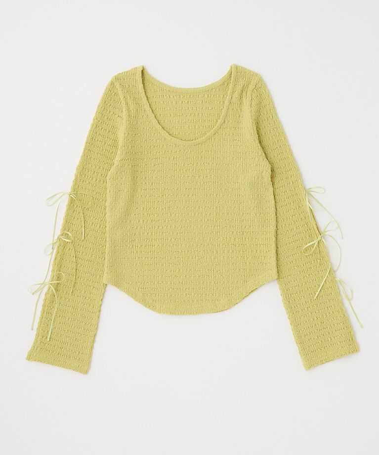 MOUSSY「SLEEVE RIBBON トップス」|Tシャツ・カットソー|