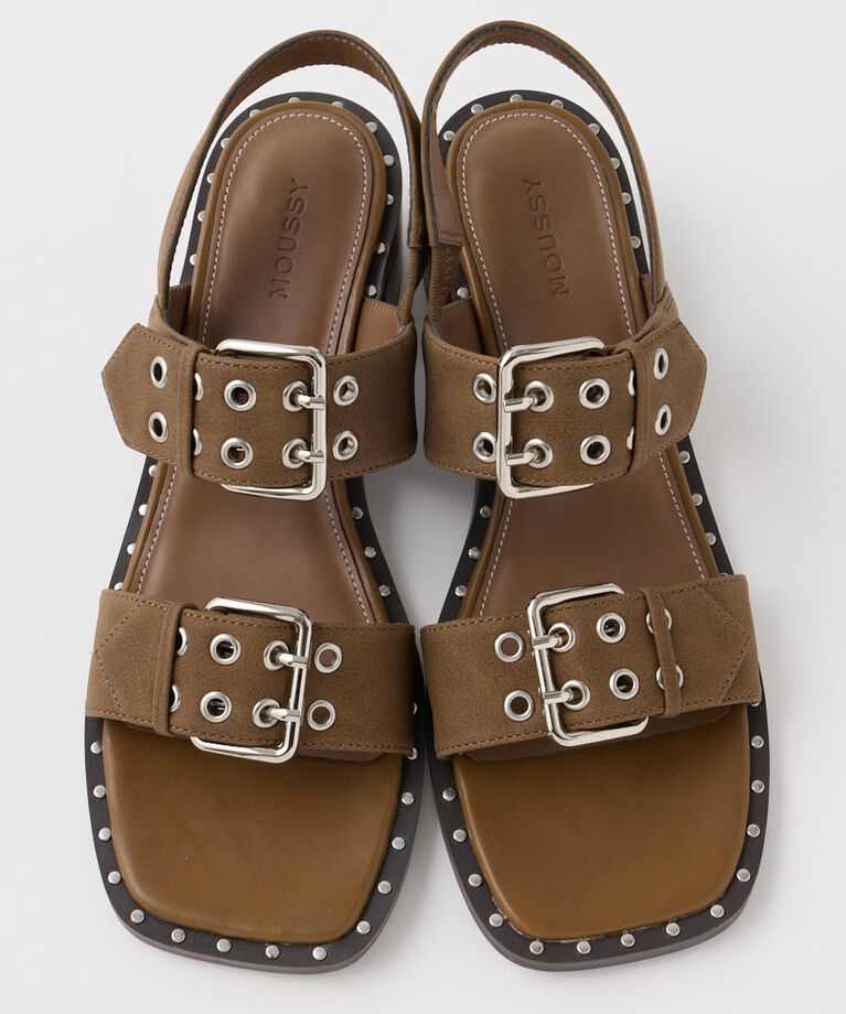 MOUSSY「W BUCKLE STRAP サンダル」|サンダル|BRN