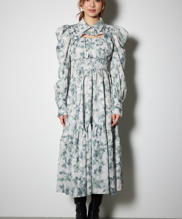 rienda「ウエストシャーリングシャツディテールワンピース」|ワンピース|