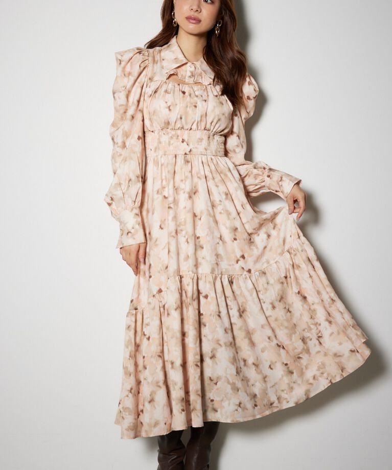 rienda「ウエストシャーリングシャツディテールワンピース」|ワンピース|