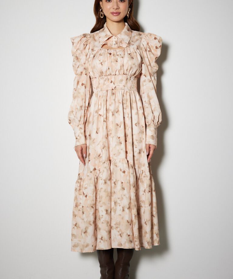 rienda「ウエストシャーリングシャツディテールワンピース」|ワンピース|