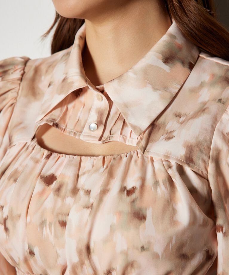 rienda「ウエストシャーリングシャツディテールワンピース」|ワンピース|
