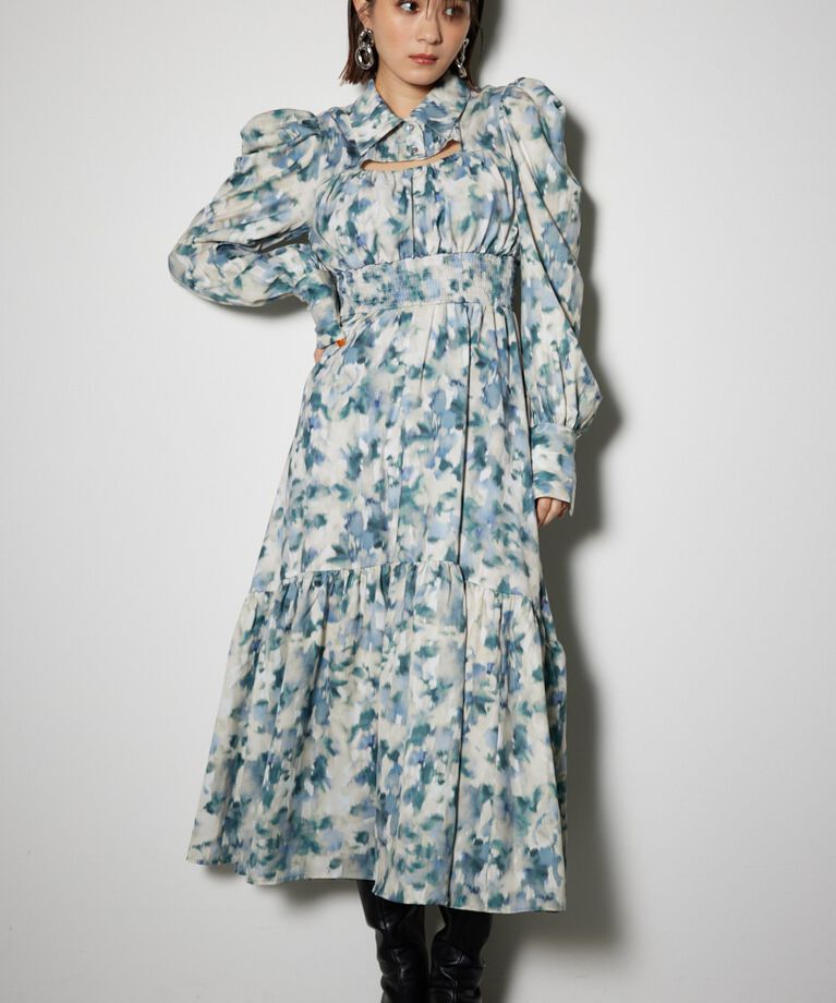rienda「ウエストシャーリングシャツディテールワンピース」|ワンピース|NVY